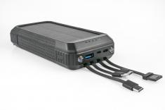 OXE Solární Powerbanka, kapacita 33800 mAh, černá
